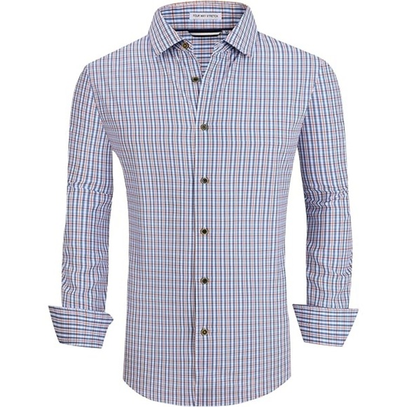 Member's Mark Other - Blue and White Gingham Casual Button Down Shirt